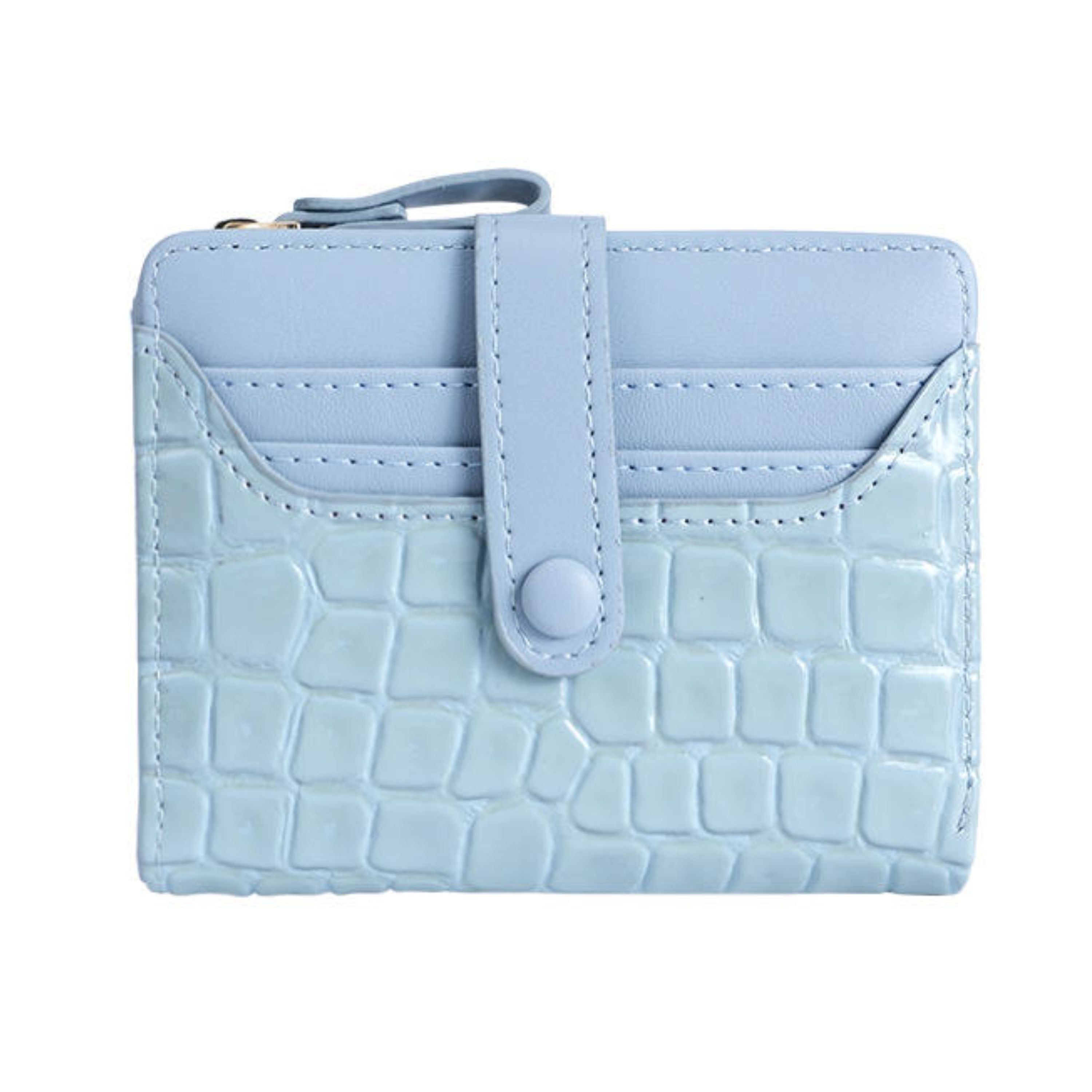 Kitcheniva Women's Crocodile Print Clutch Wallet, Blue