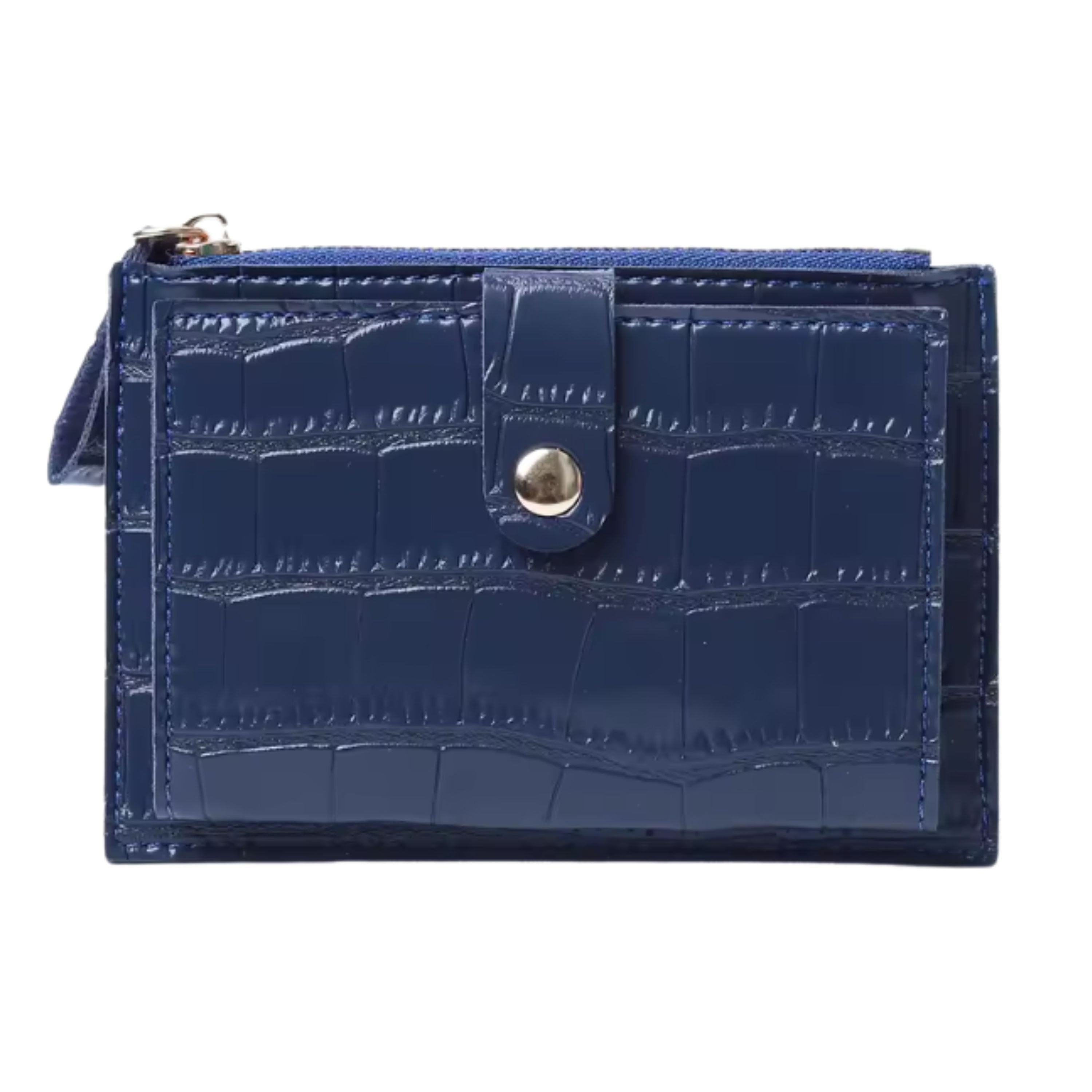 Kitcheniva Women's Ultra-Thin Lightweight Crocodile Print Wallet, Blue - Holds Cards, Coins & Cash