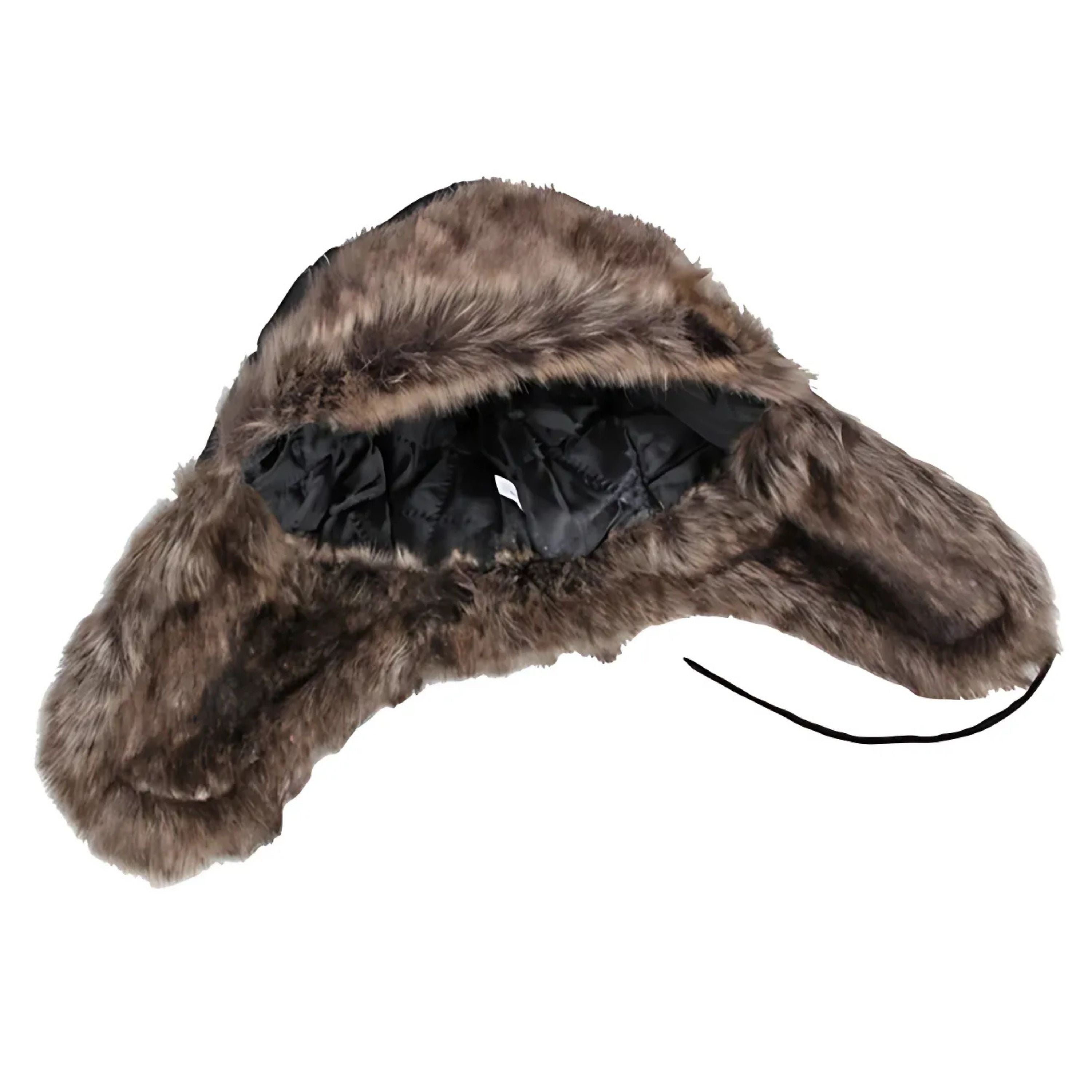 Kitcheniva Unisex Faux Fur Winter Trapper Hat with Ear Protection Brown