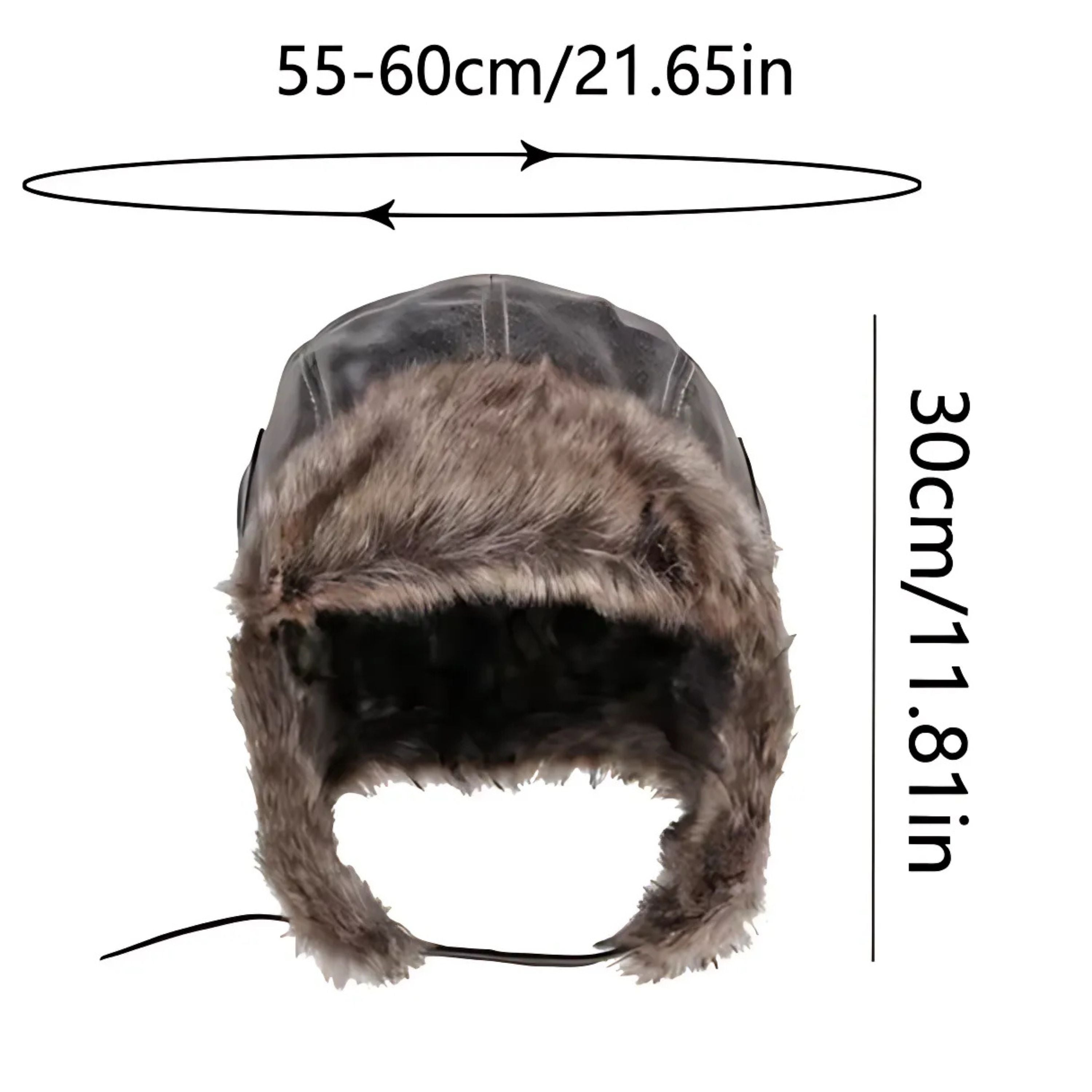 Kitcheniva Unisex Faux Fur Winter Trapper Hat with Ear Protection Brown