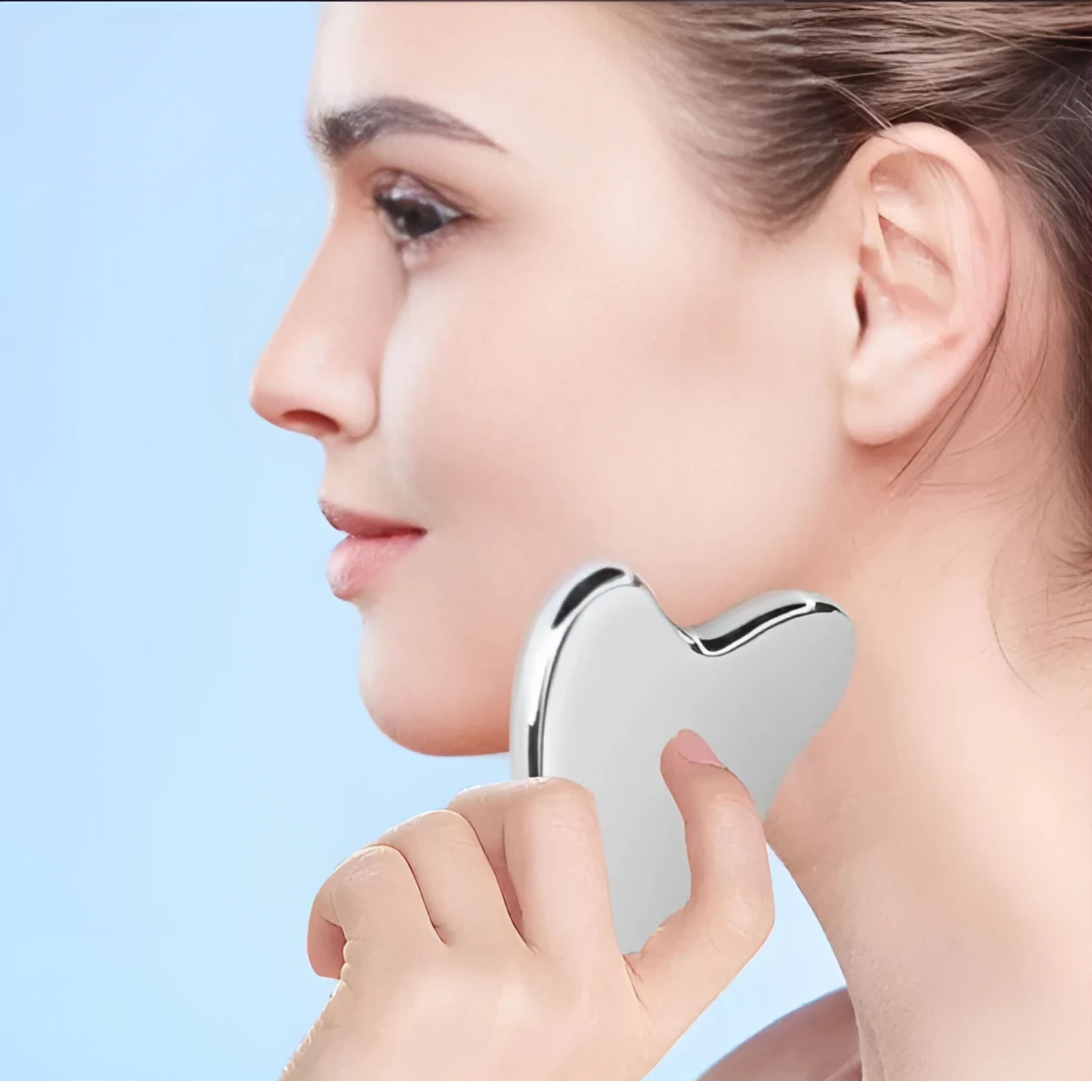 Kitcheniva Stainless Steel Gua Sha Facial Massage Tool – Face & Neck Beauty Tools for Lymphatic Drainage & Anti-Wrinkle Care