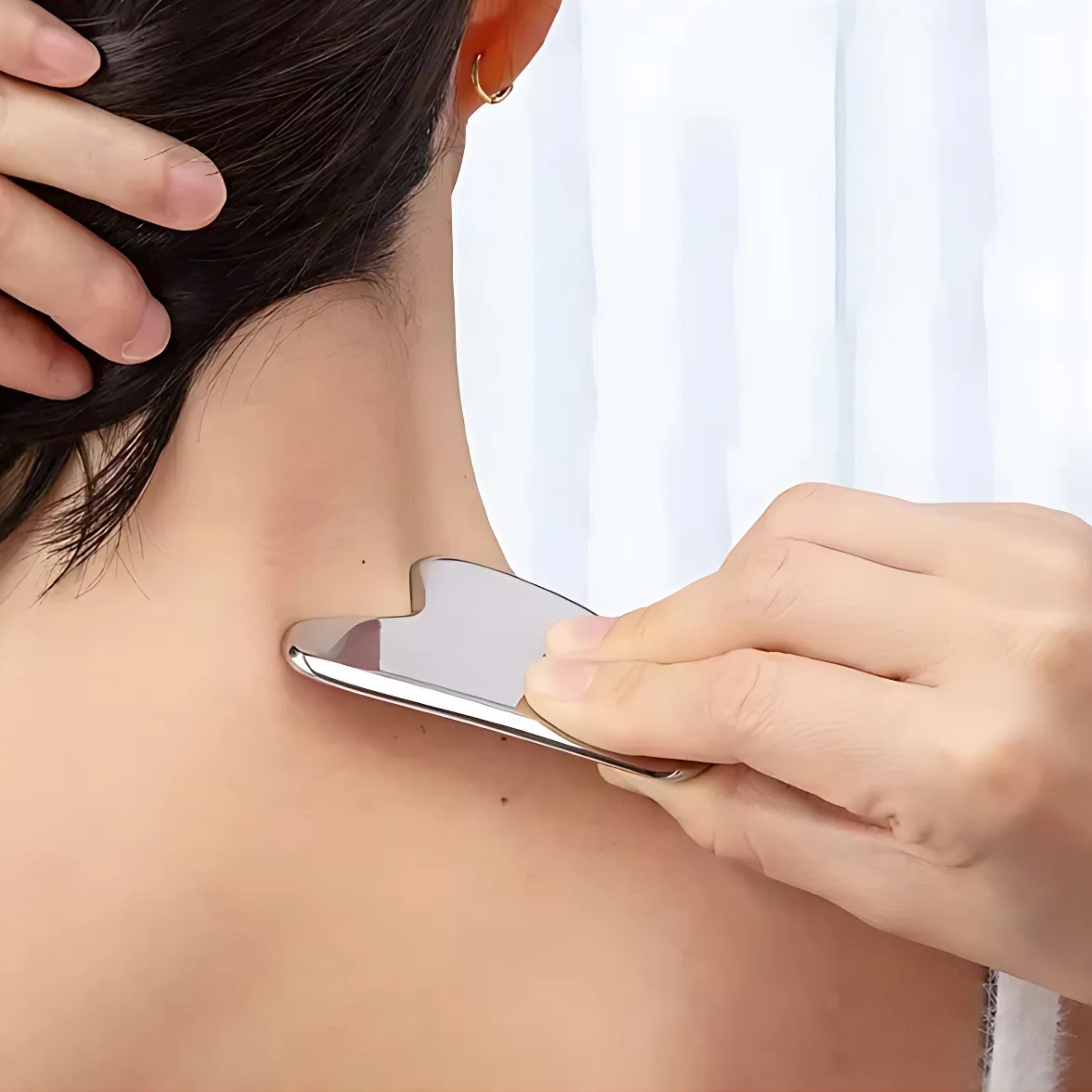 Kitcheniva Stainless Steel Gua Sha Facial Massage Tool – Face & Neck Beauty Tools for Lymphatic Drainage & Anti-Wrinkle Care