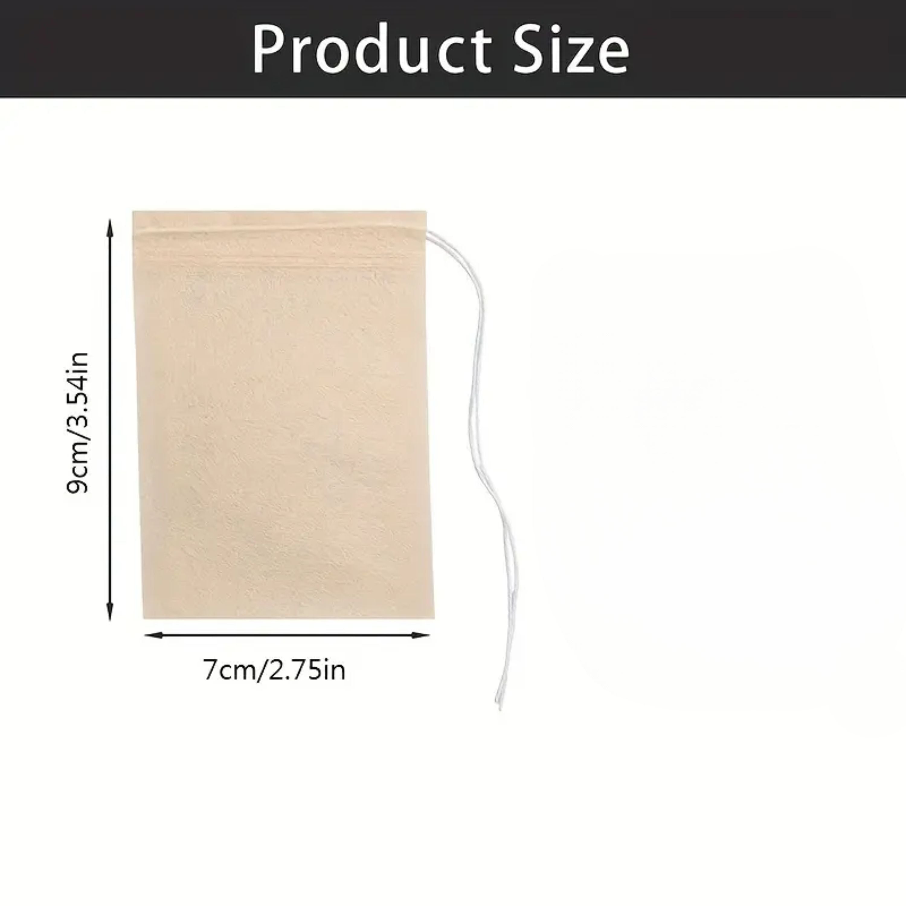 Kitcheniva Unbleached Disposable Tea Infuser Bags 100 Pcs, 2.75” x 3.54”