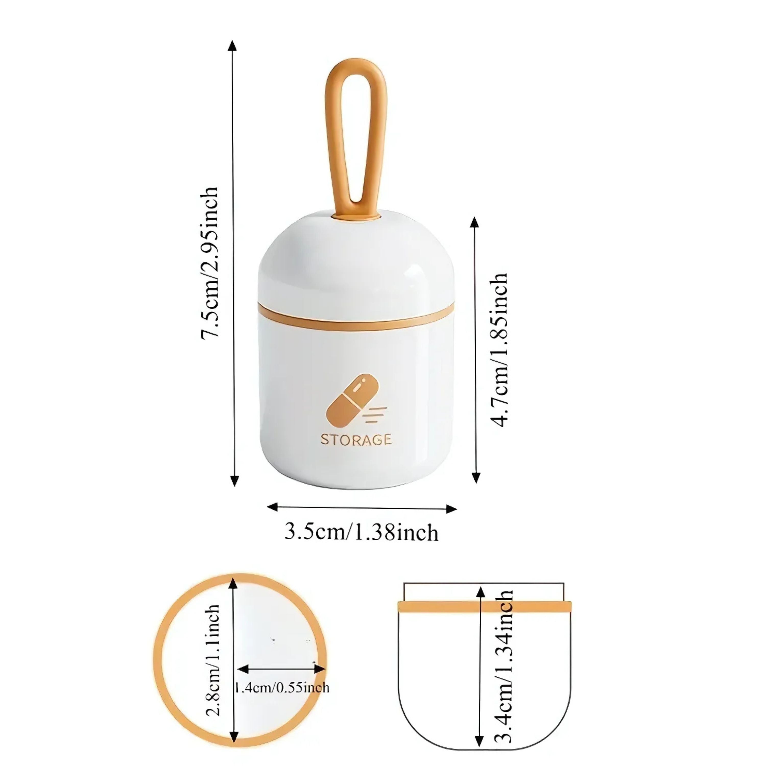 Kitcheniva Mini Pill Storage Box 2 Compartments, White