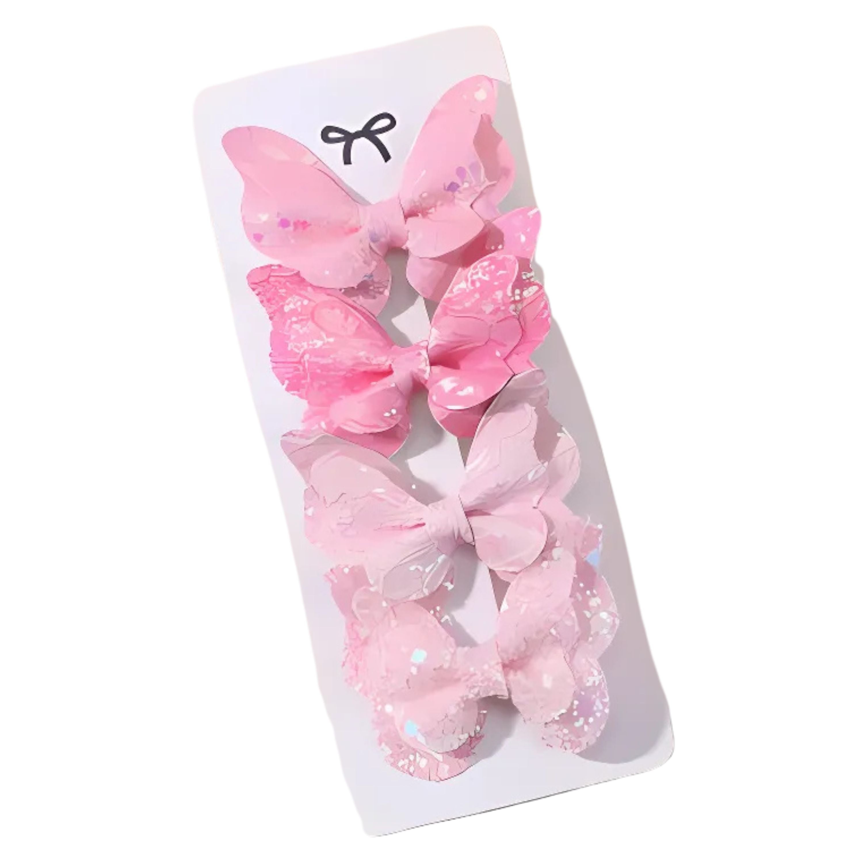 Kitcheniva Childrens Sequin Butterfly Hair Clips 4Pcs Pink