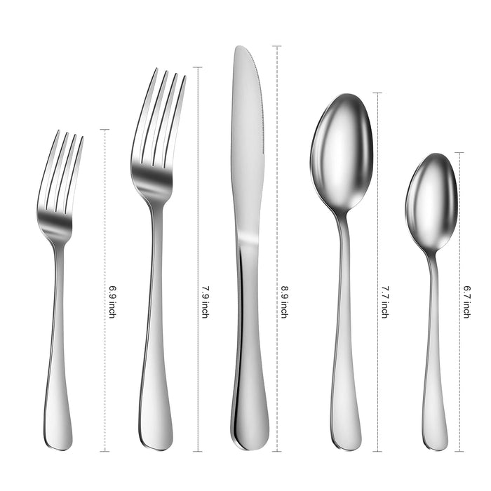 Kitcheniva 20-Pcs Stainless Steel Flatware Set, Silver