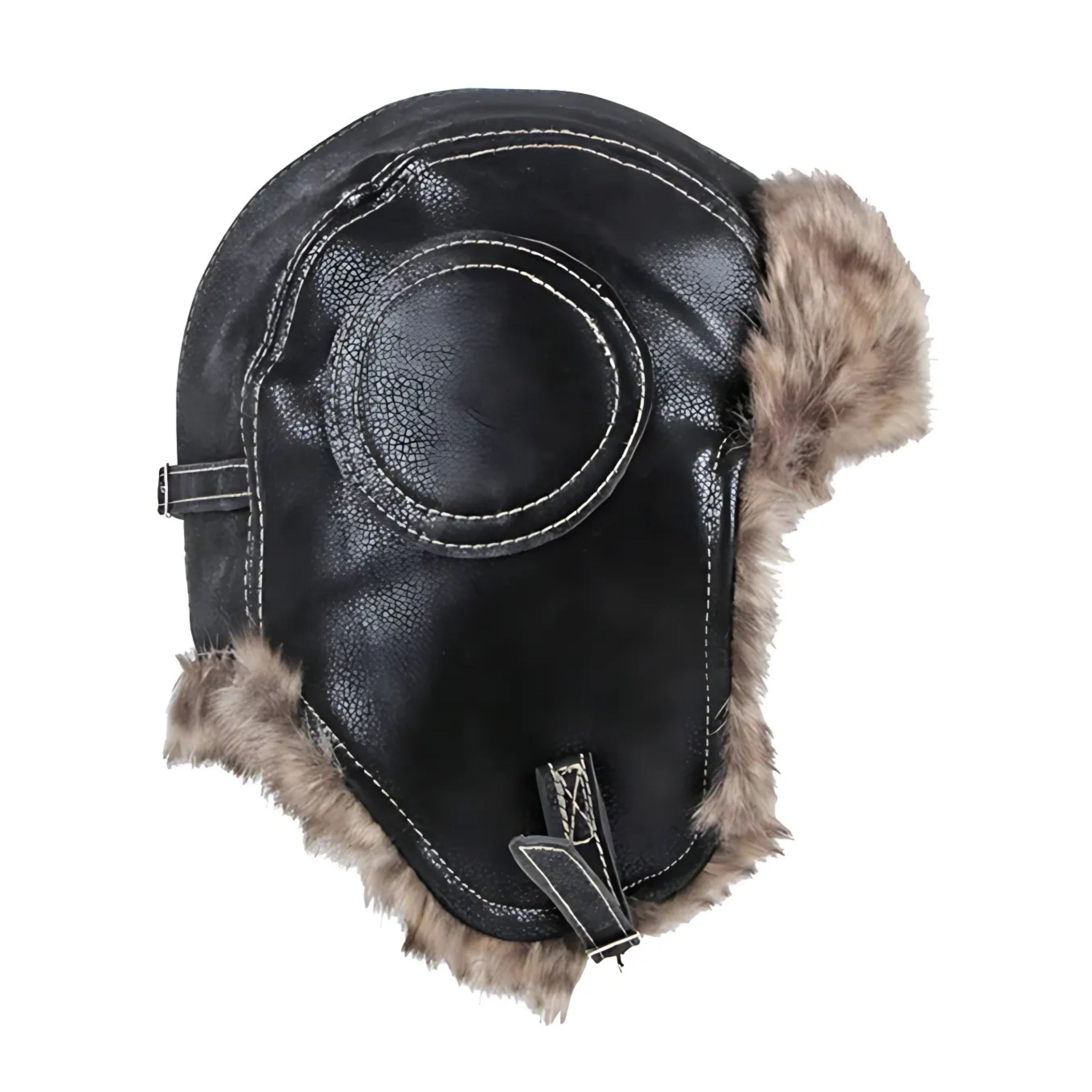 Kitcheniva Unisex Faux Fur Winter Trapper Hat with Ear Protection Black