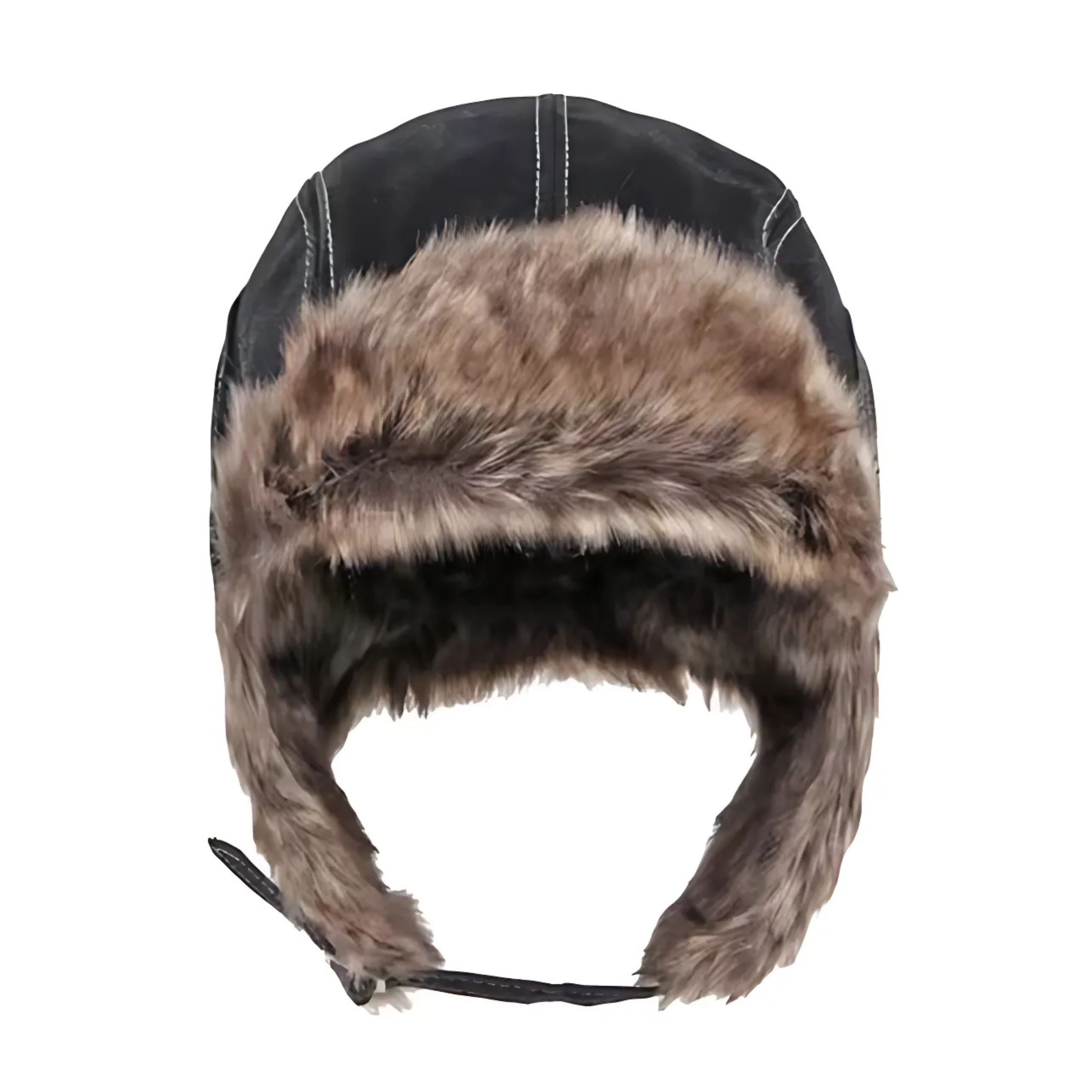 Kitcheniva Unisex Faux Fur Winter Trapper Hat with Ear Protection Black