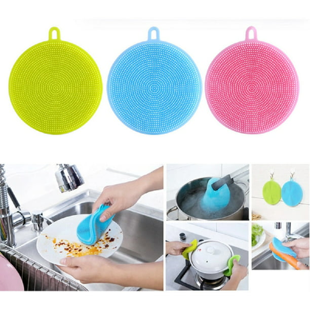 Kitcheniva 3-Pcs Multifunction Silicone Dish Washing Cleaning Brush