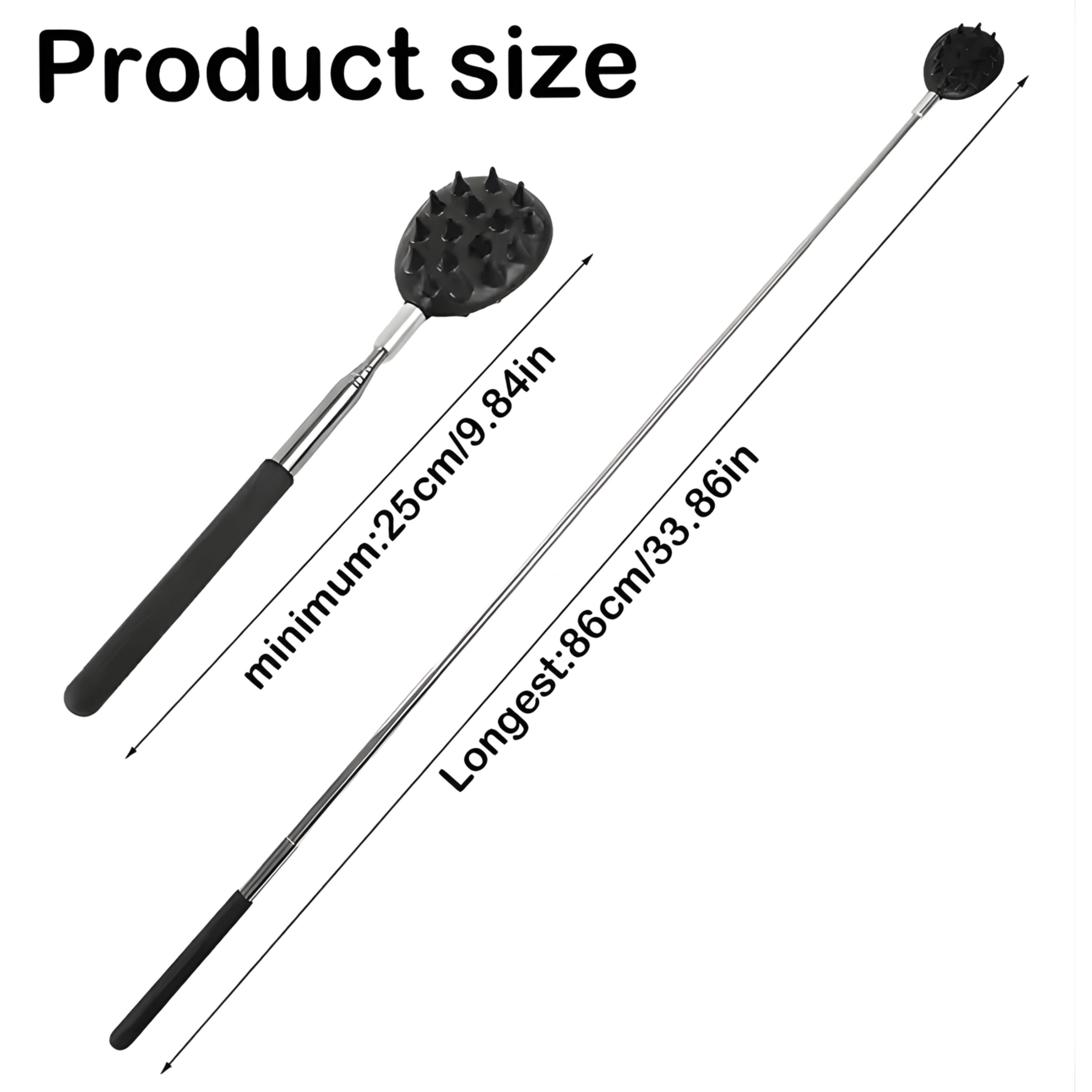 Kitcheniva Extendable Telescopic Back Scratcher 5 Pcs Set - Includes Handle with 5 Unique Removable Heads