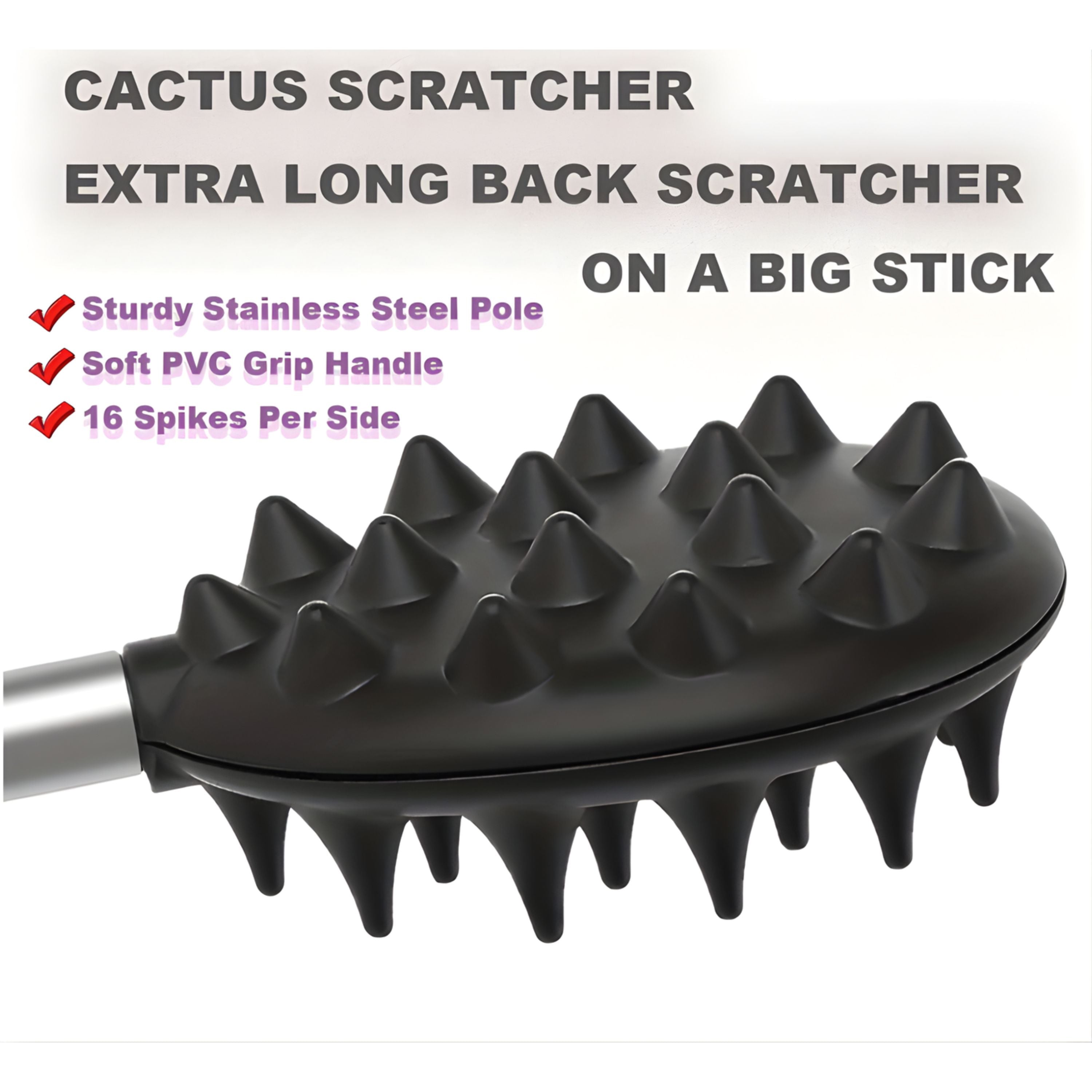 Kitcheniva Extendable Telescopic Back Scratcher 5 Pcs Set - Includes Handle with 5 Unique Removable Heads
