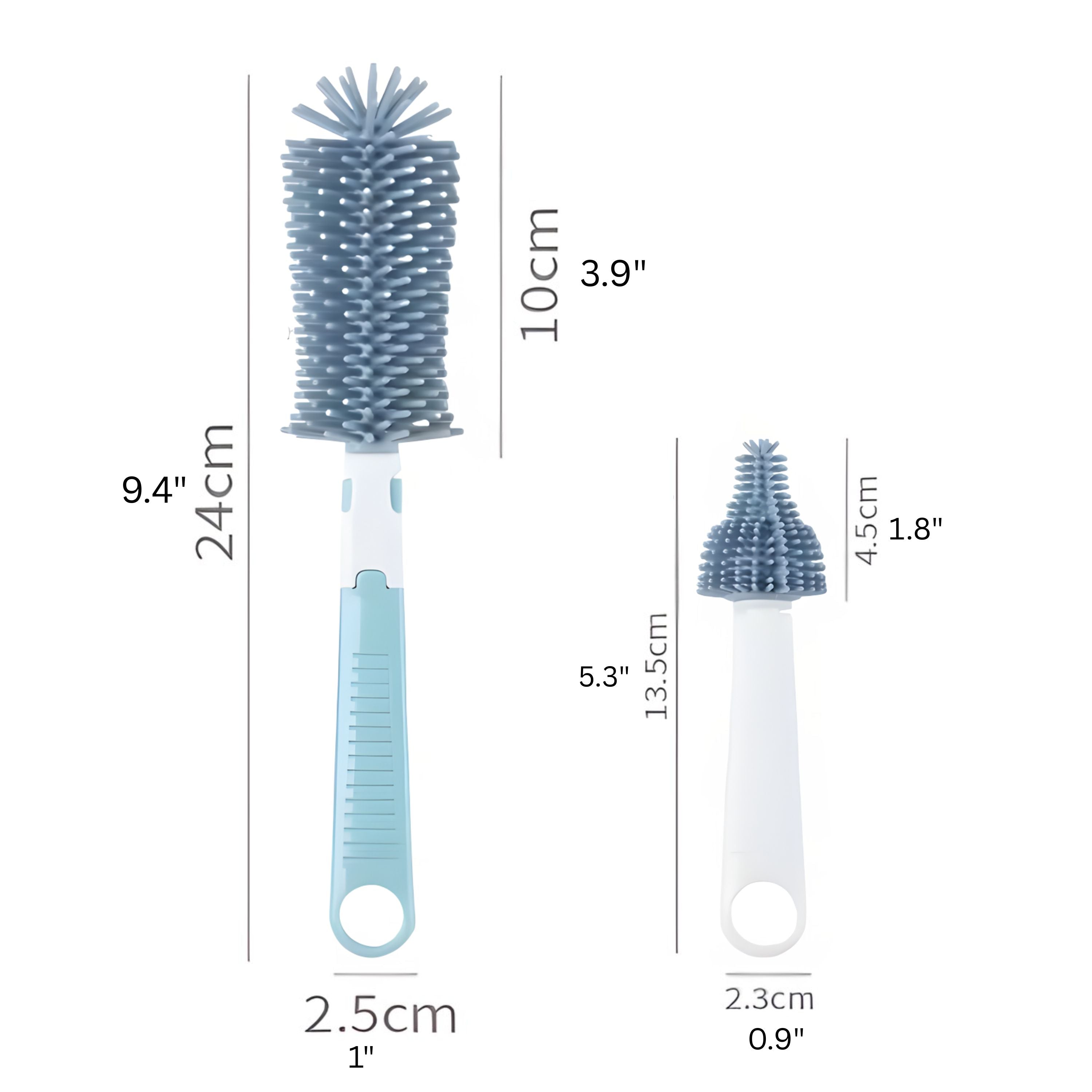 Kitcheniva Silicone Bottle Brush with Teat & Nipple Cleaner 2 Pcs Set