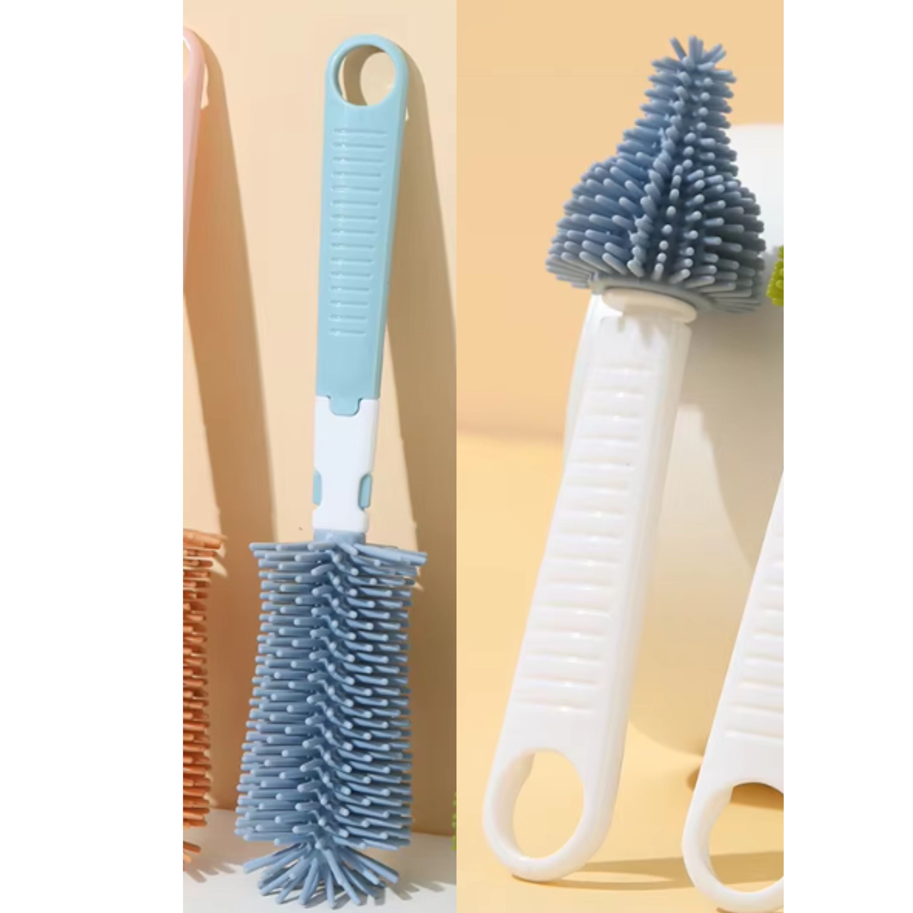 Kitcheniva Silicone Bottle Brush with Teat & Nipple Cleaner 2 Pcs Set