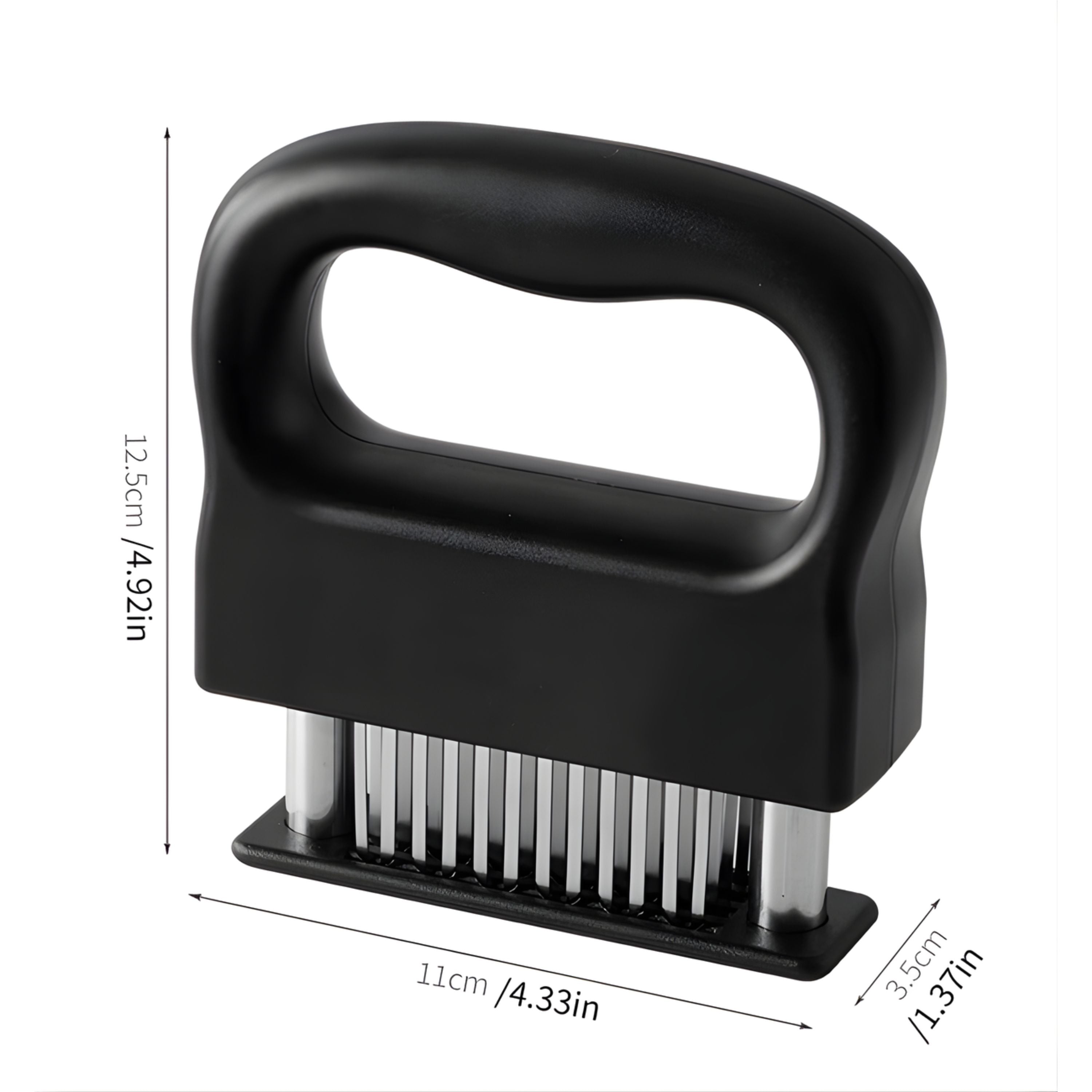 Kitcheniva Stainless Steel Meat Tenderizer for Steaks, Chicken, Pork - Sharp Needles to Puncture Meat for Maximum Tenderness and Flavor Penetration