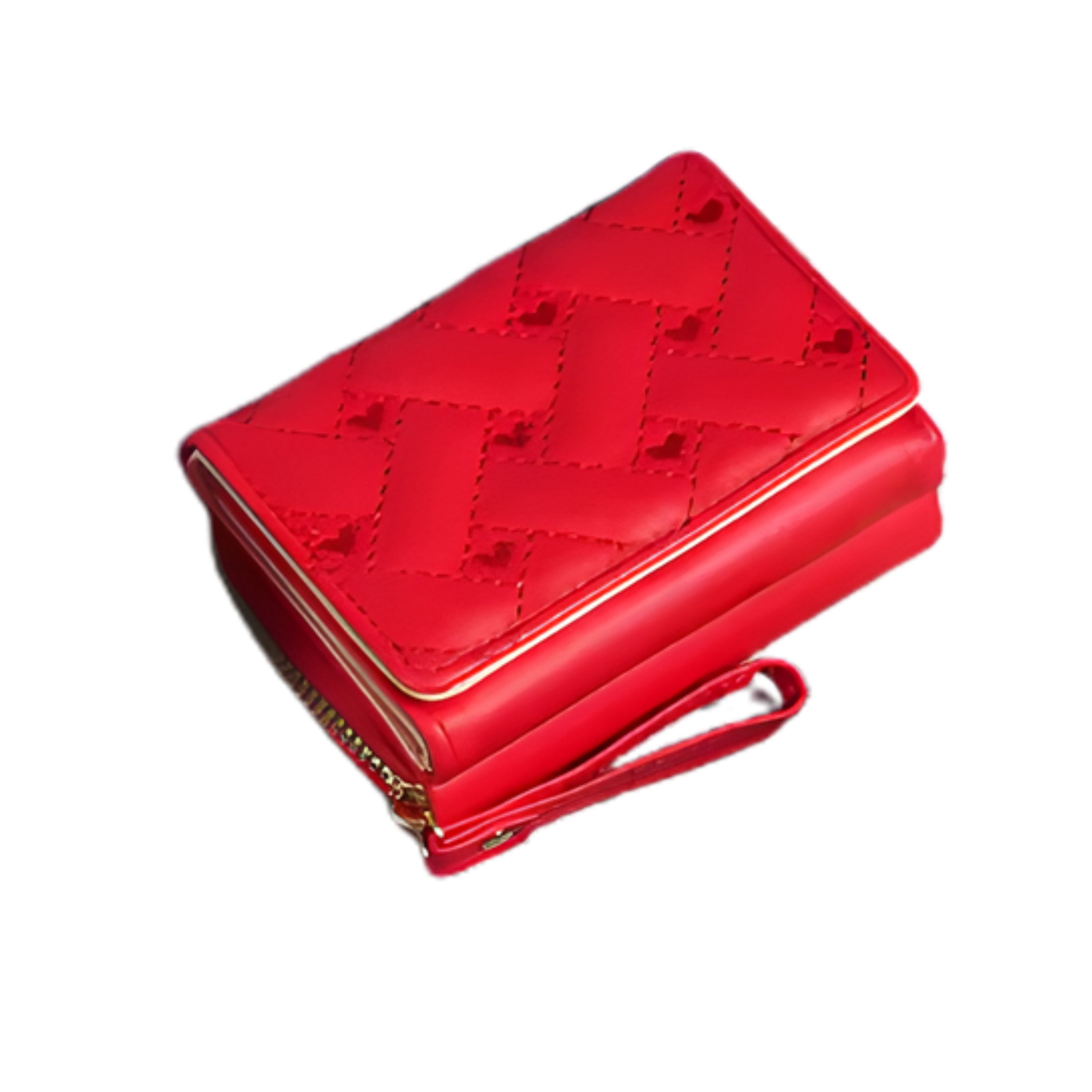 Kitcheniva Women's Heart Embroidered Wallet Red