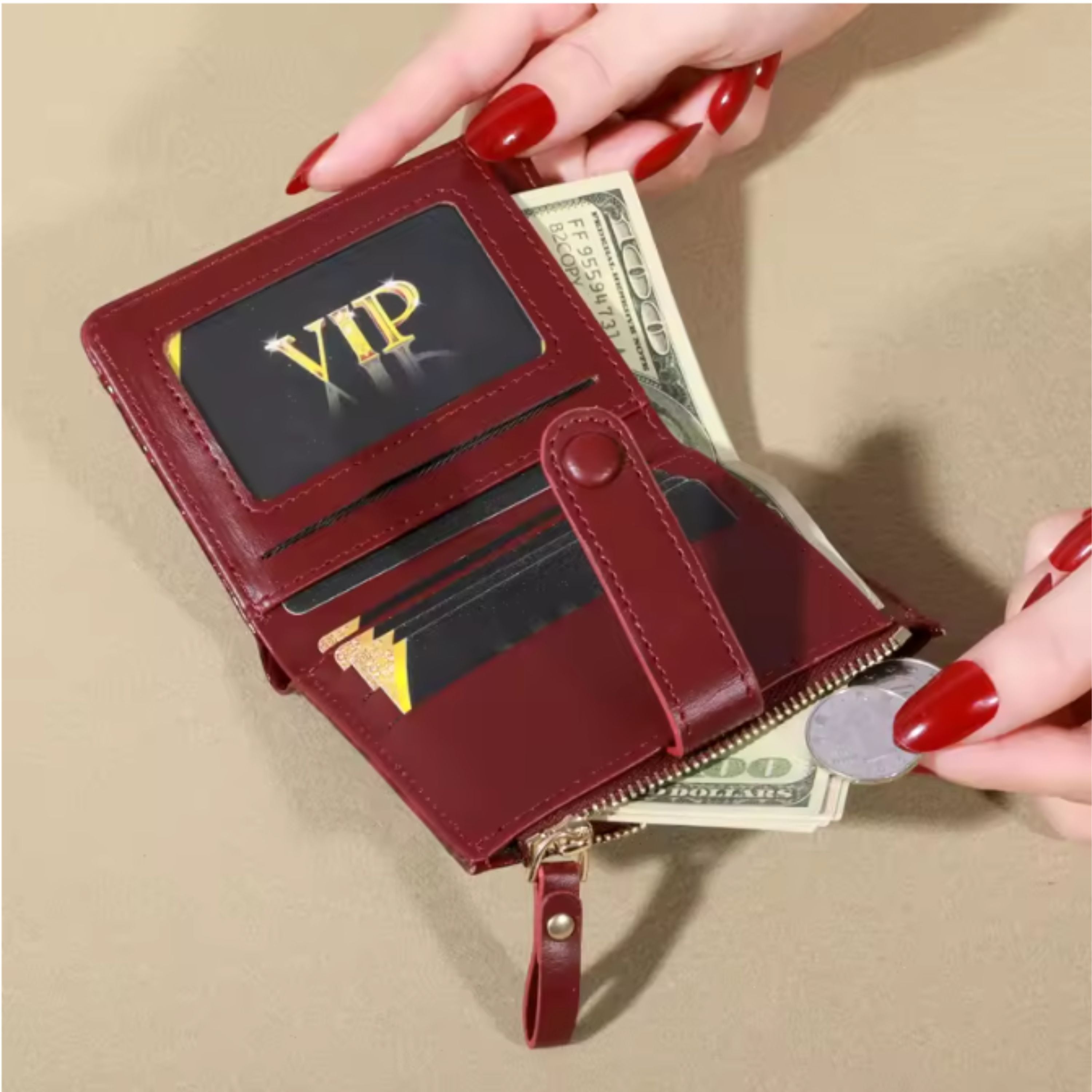 Kitcheniva Women's Crocodile Print Clutch Wallet, Red