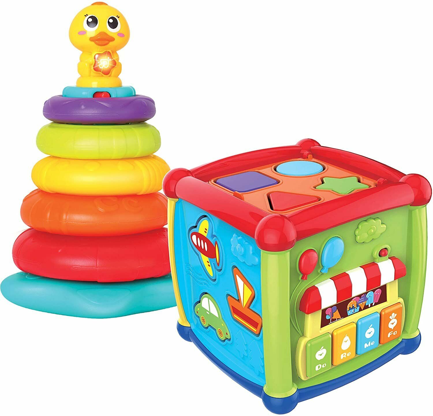 Kitcheniva Toddler Activity Center Cube And Stacker With Shapes