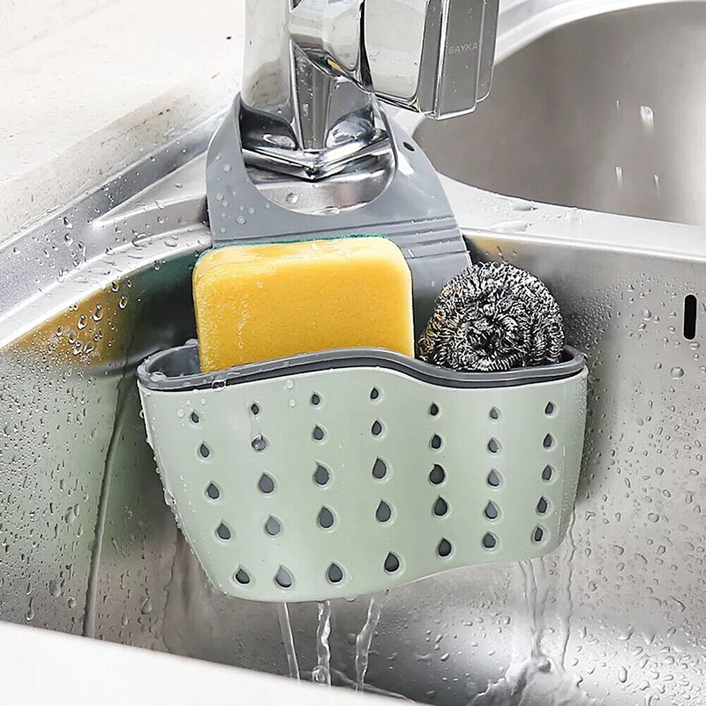 Kitcheniva 2-Pack Kitchen Organizer Sink Faucet Caddy Basket Cleaning Sponge Holder