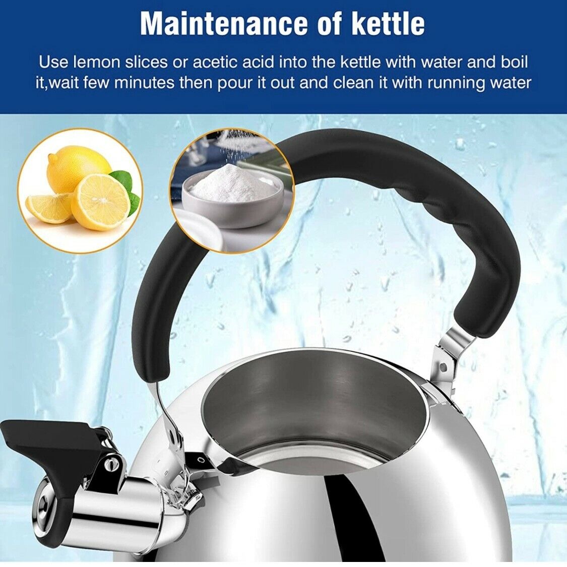 Kitcheniva 2 Liter Stainless Steel Whistling Tea Kettle