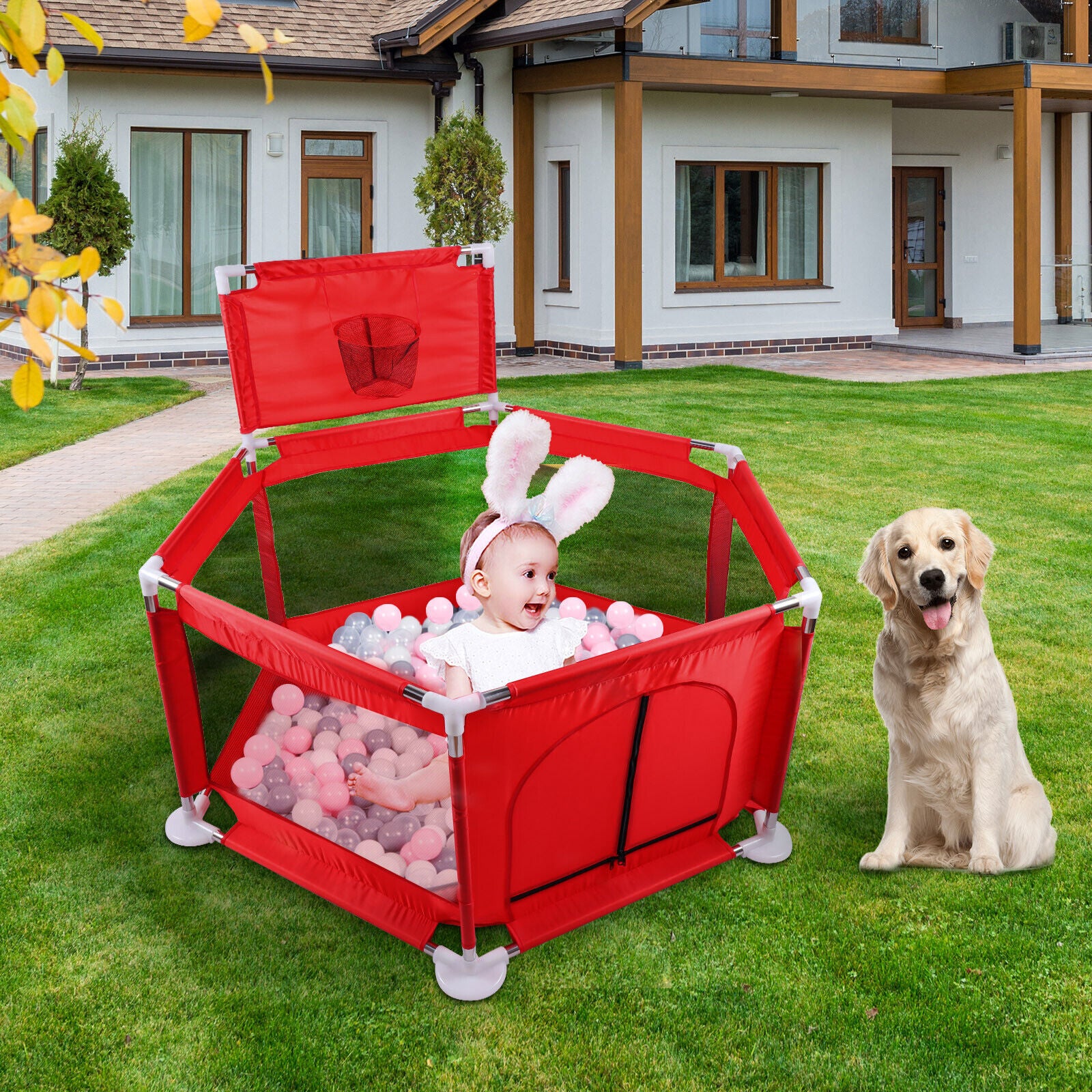 Kitcheniva Foldable Baby Playpen Fence Kids Safety Activity Center