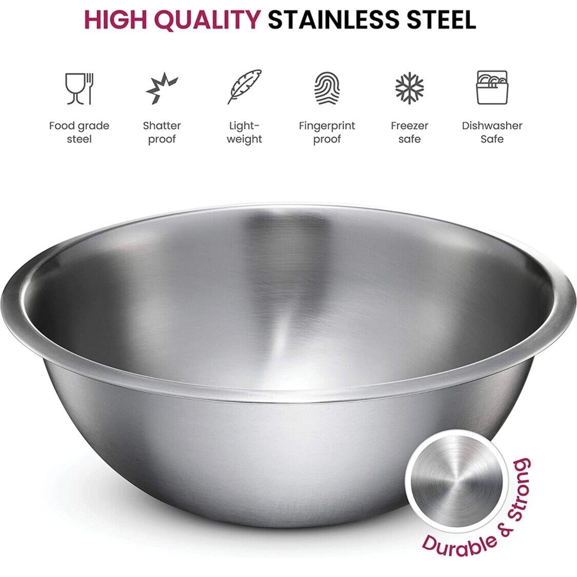 Kitcheniva Stainless Steel Mixing Bowls (Set of 4)