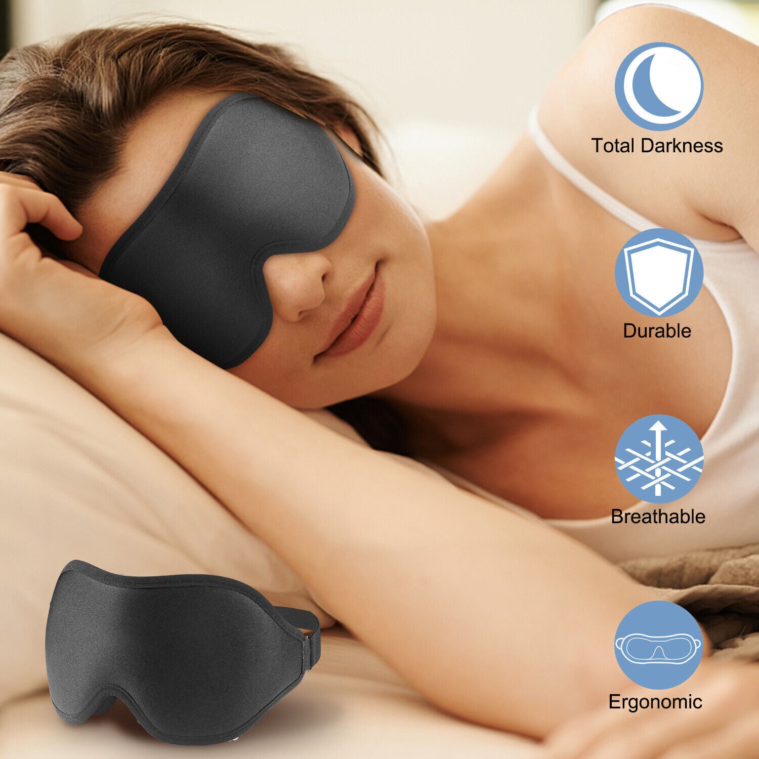 Kitcheniva 3D Travel Sleeping Eye Mask Soft Padded Shade Cover