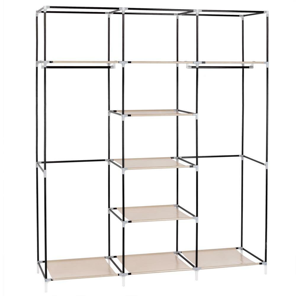 Kitcheniva Closet Wardrobe Clothes Rack Storage, Beige