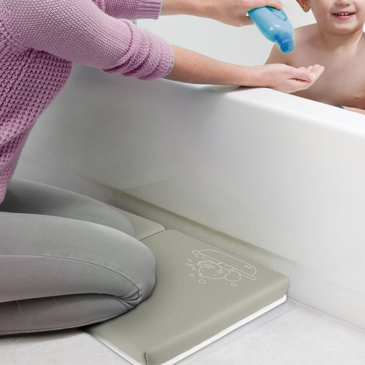 Kitcheniva Elbow Rest Kneeling Bathtub Mat Kneeler Pad, Gray