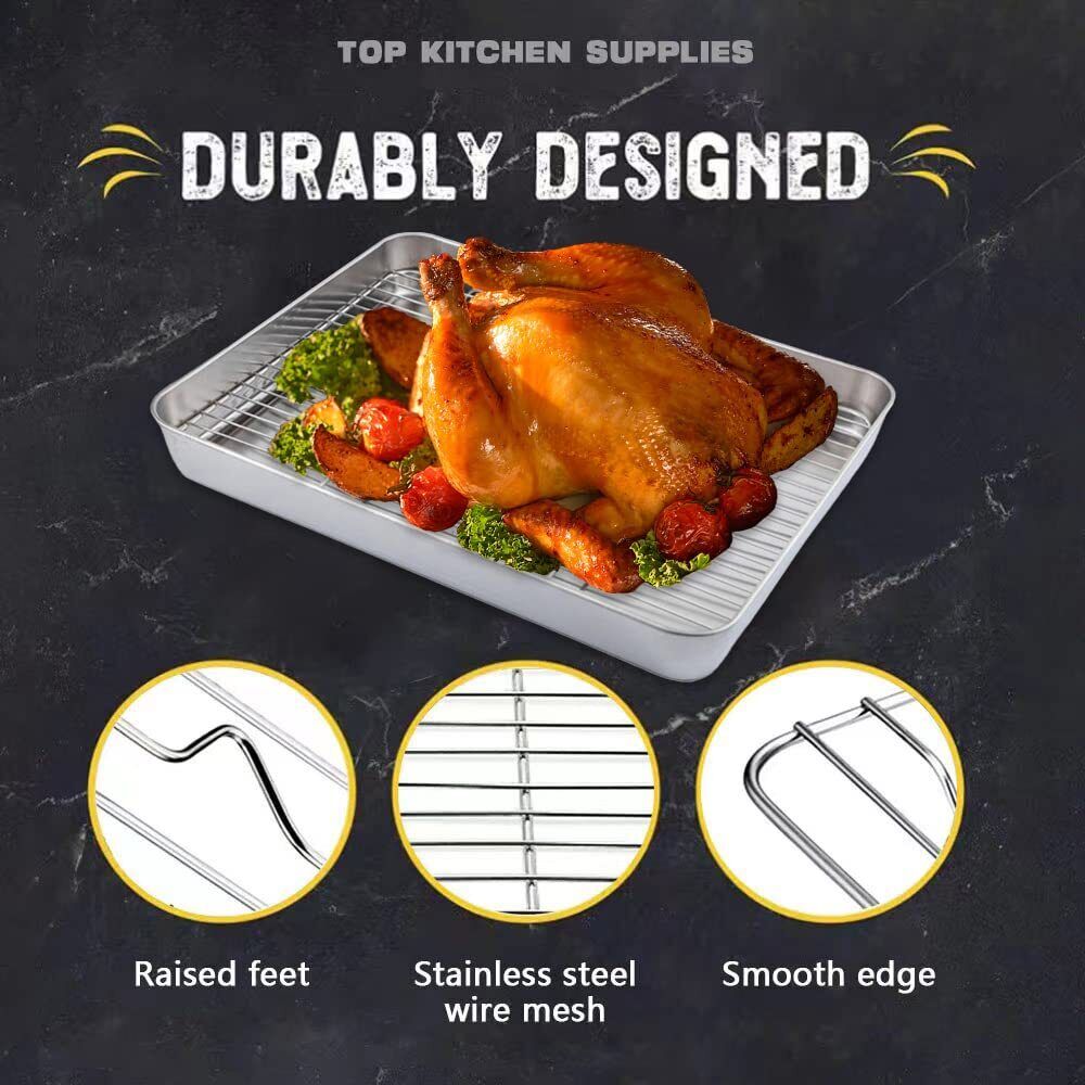 Kitcheniva Baking Sheet with Rack Set Nonstick Stainless Steel, XL