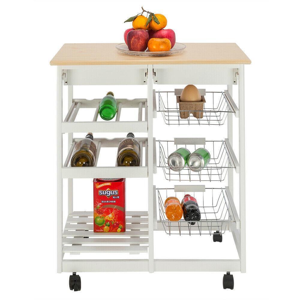 Kitchen Wood Dining Storage Drawers Stand