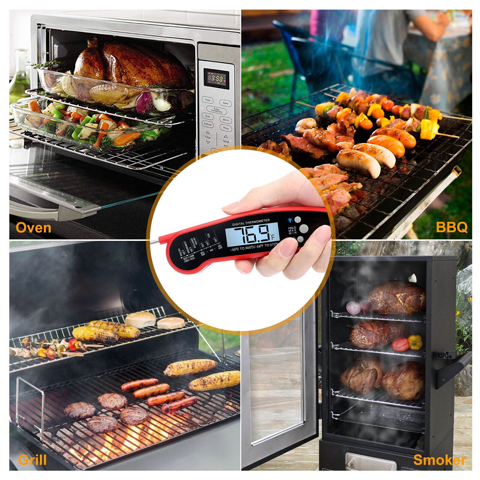 Kitcheniva Instant Read Digital Meat Thermometer