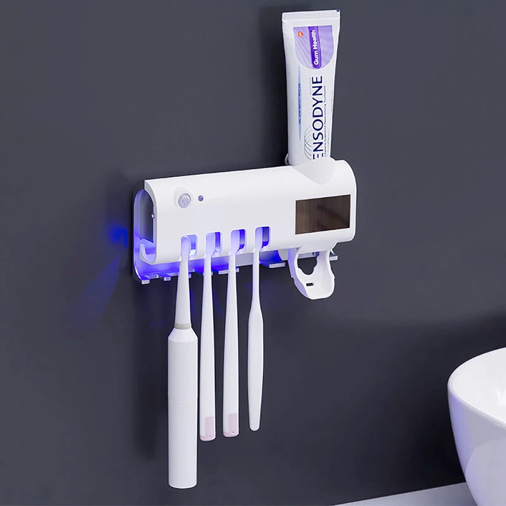 Kitcheniva UV Light Sterilizer Toothbrush Holder Toothpaste Dispenser