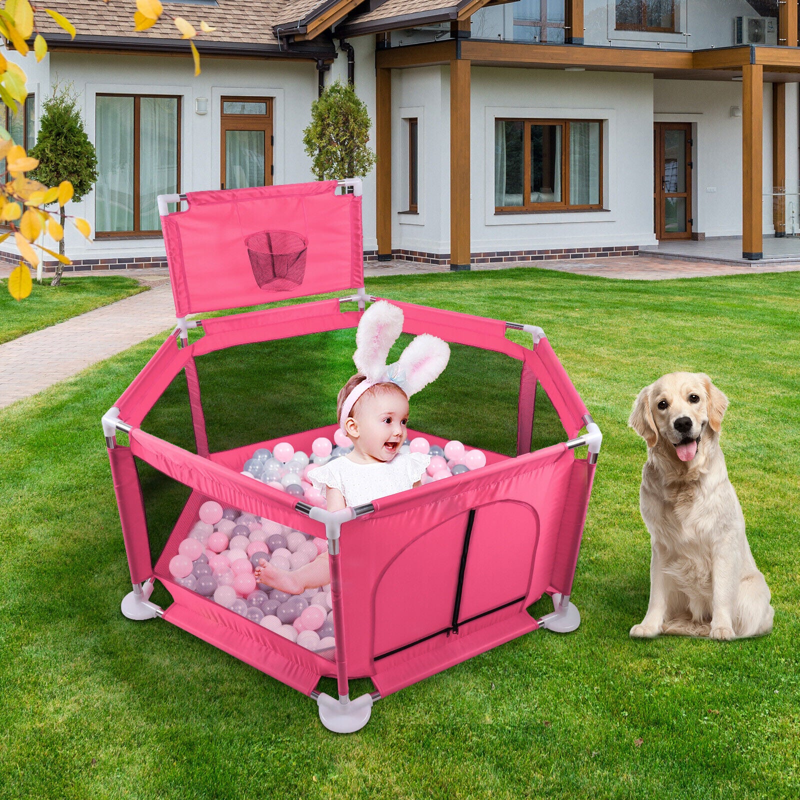 Kitcheniva Foldable Baby Playpen Fence Kids Safety Activity Center