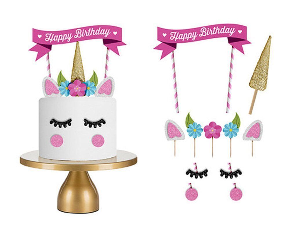 Kitcheniva Unicorn Cake Cupcake Topper Birthday Decoration