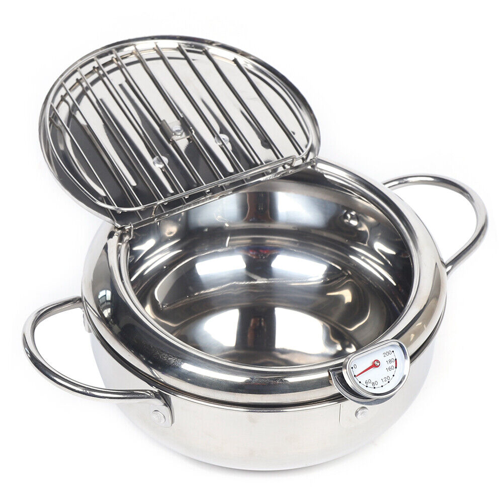 Kitcheniva Fryer Pan Stainless Steel with Temperature Control 2.2L