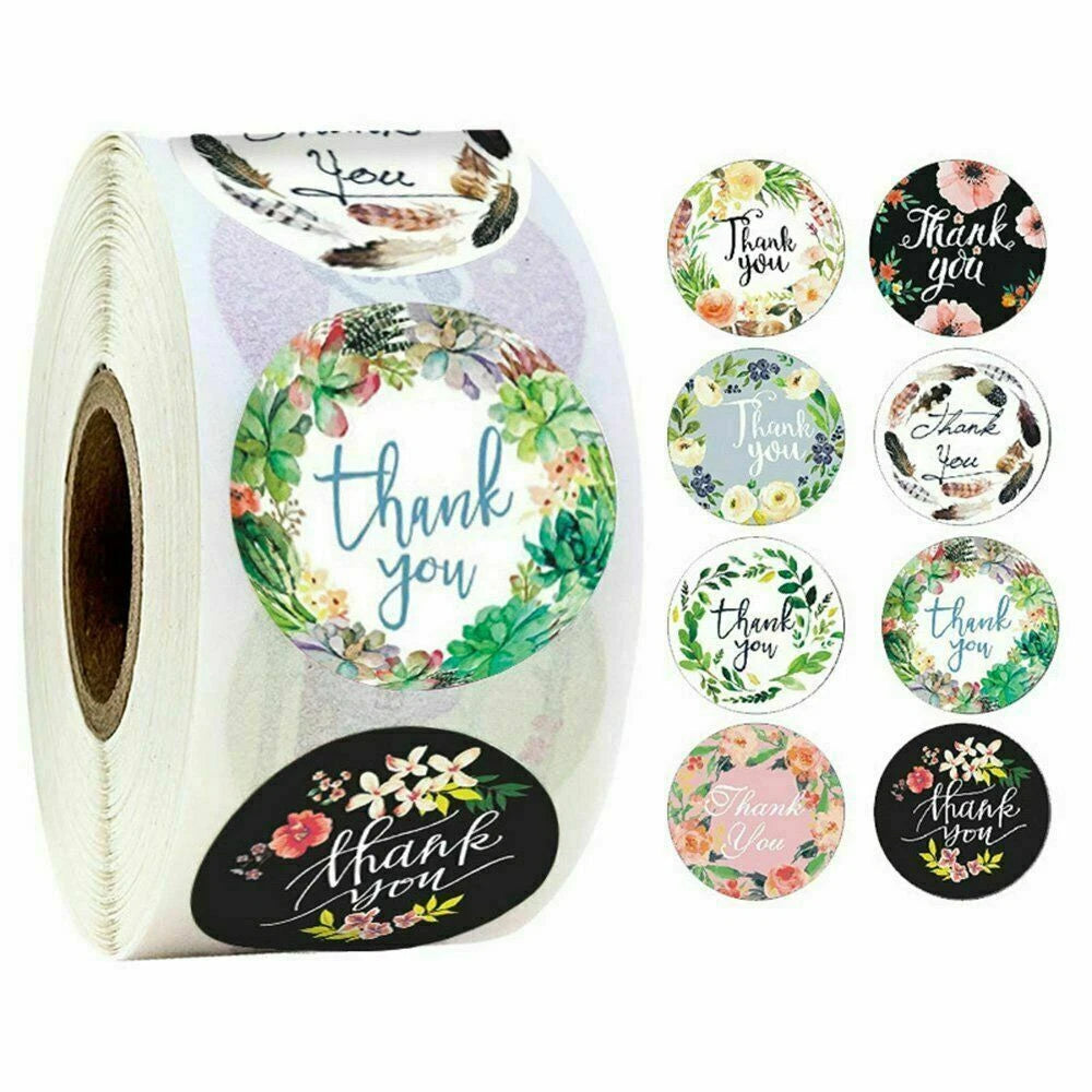 Kitcheniva 500 Pcs 1" Thank You Stickers Labels