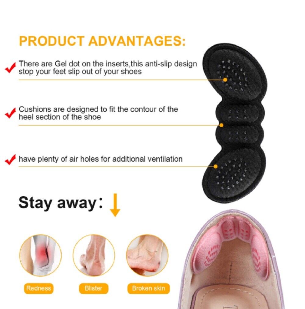 Kitcheniva 4 Pairs Anti-Slip High Heel Cushion Self-Adhesive Shoe Pads