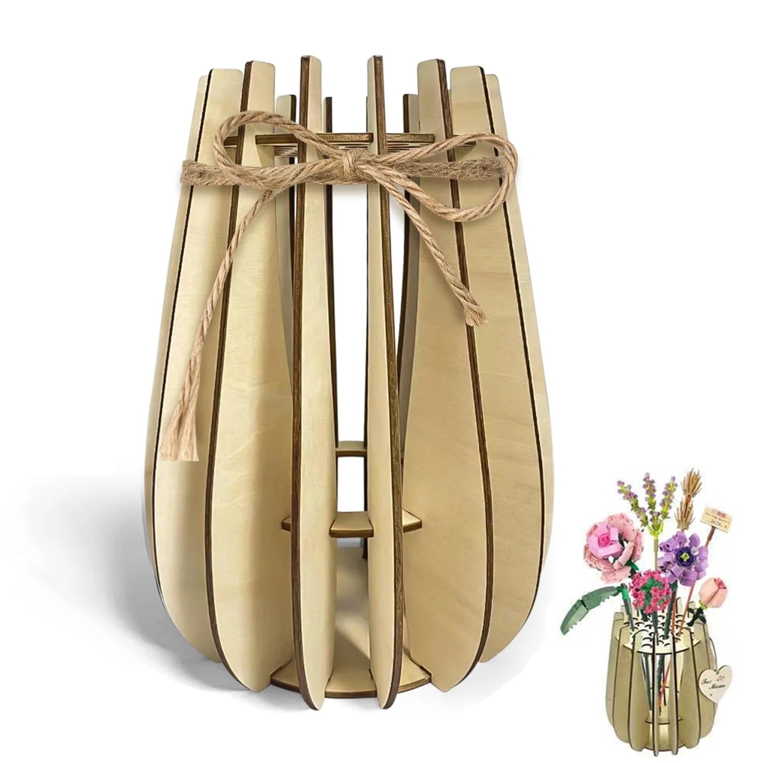 Kitcheniva Wooden Puzzle Flower Vase Display Stand