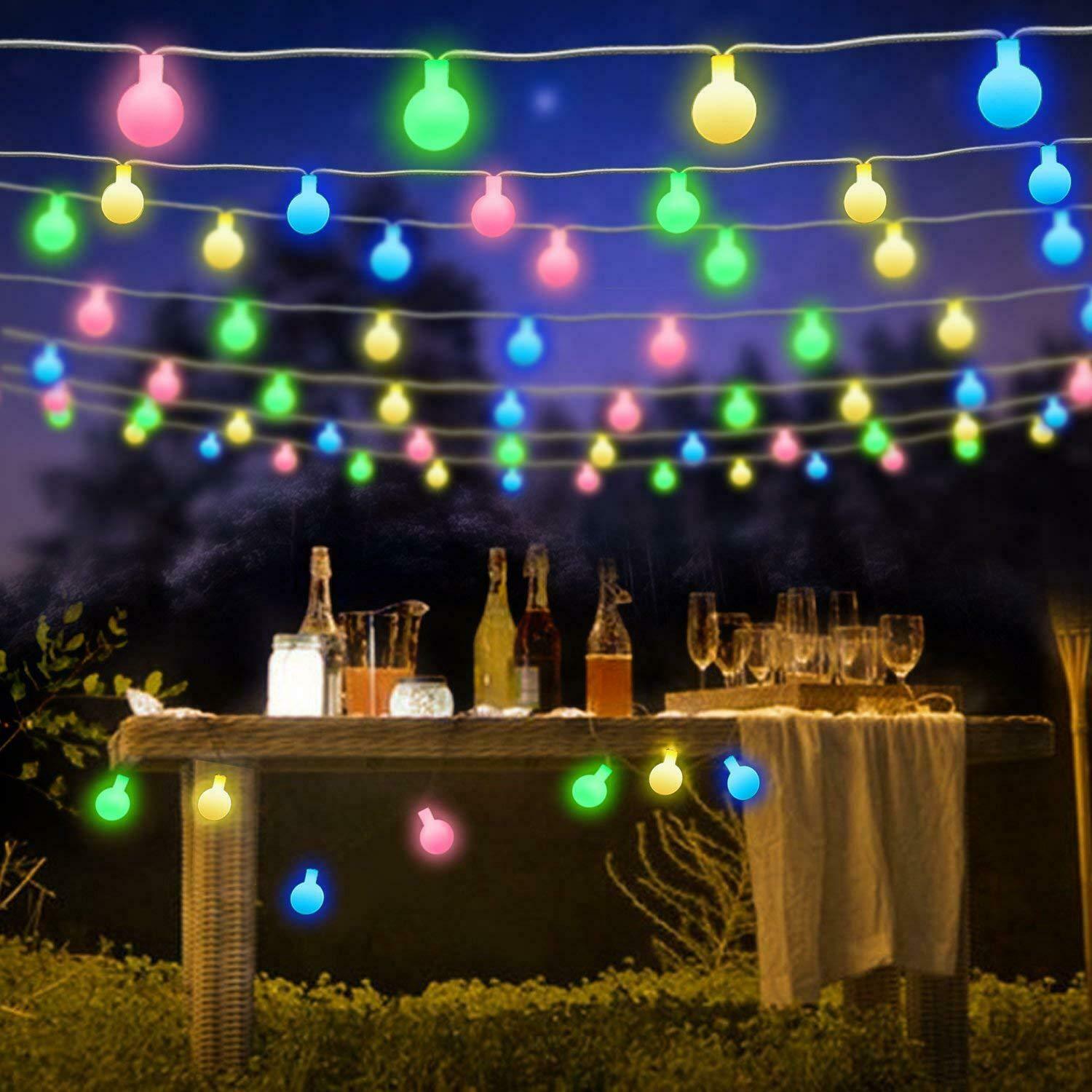 Kitcheniva 49-Foot 100 Led Globe Lights Solar String Lights