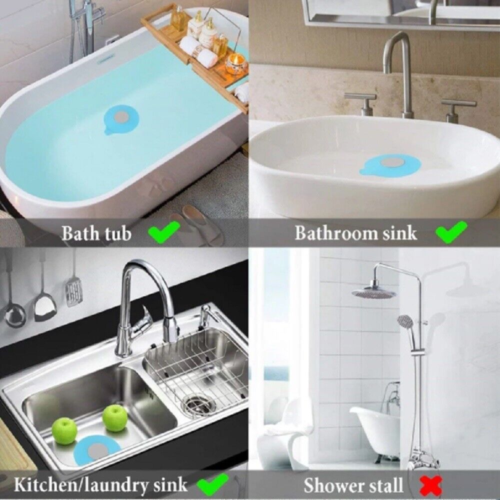 Kitcheniva 2-PCS Silicone Tub Sink Rubber Water Stopper Kitchen Bath