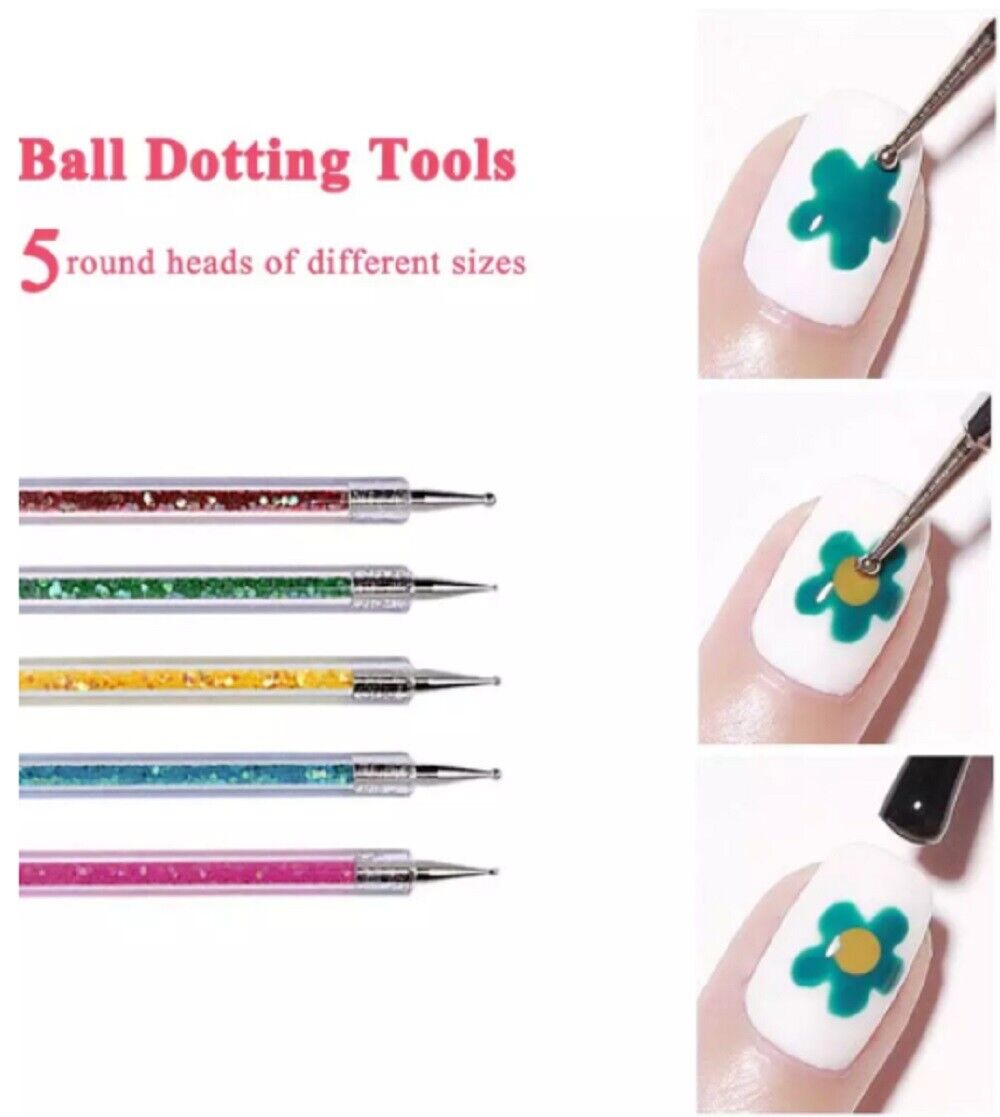 Kitcheniva 5-Pieces Double Ended Nail Art Brushes