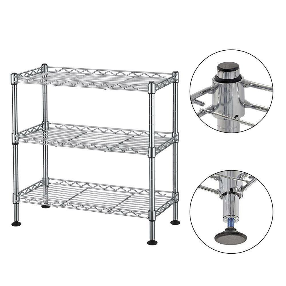 Kitcheniva Wire Shelving Rack Shelf Adjustable 3 Tier