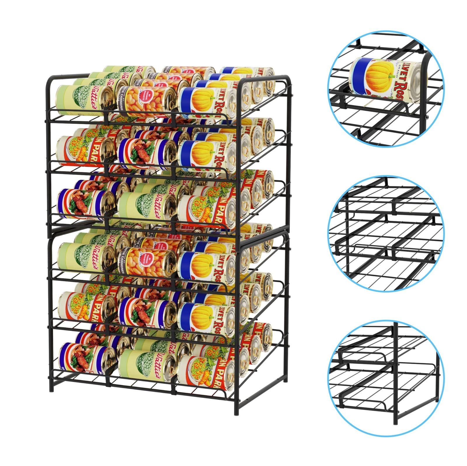 Kitcheniva Stackable Can Rack Organizer Jar Dispenser