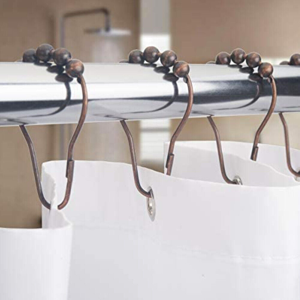 Kitcheniva Glide Roller Bronze Shower Curtain Rings Set of 12