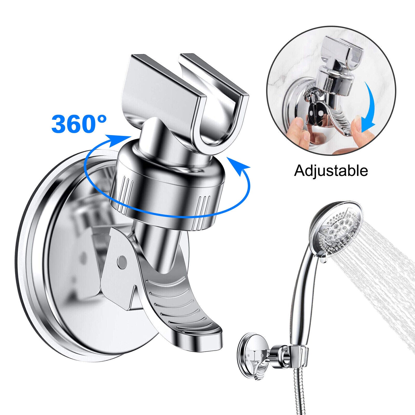 Kitcheniva Adjustable Shower Head Stand with Suction Cup