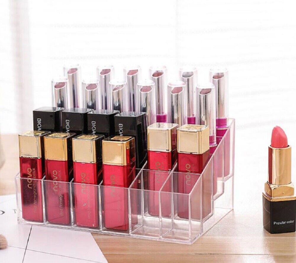 Kitcheniva 24 Clear Lipstick Display Holder Acrylic Cosmetic Organizer