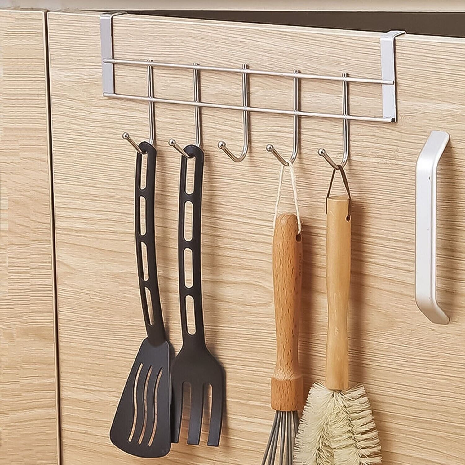 Kitcheniva Over the Door 5 Hooks Metal Rack