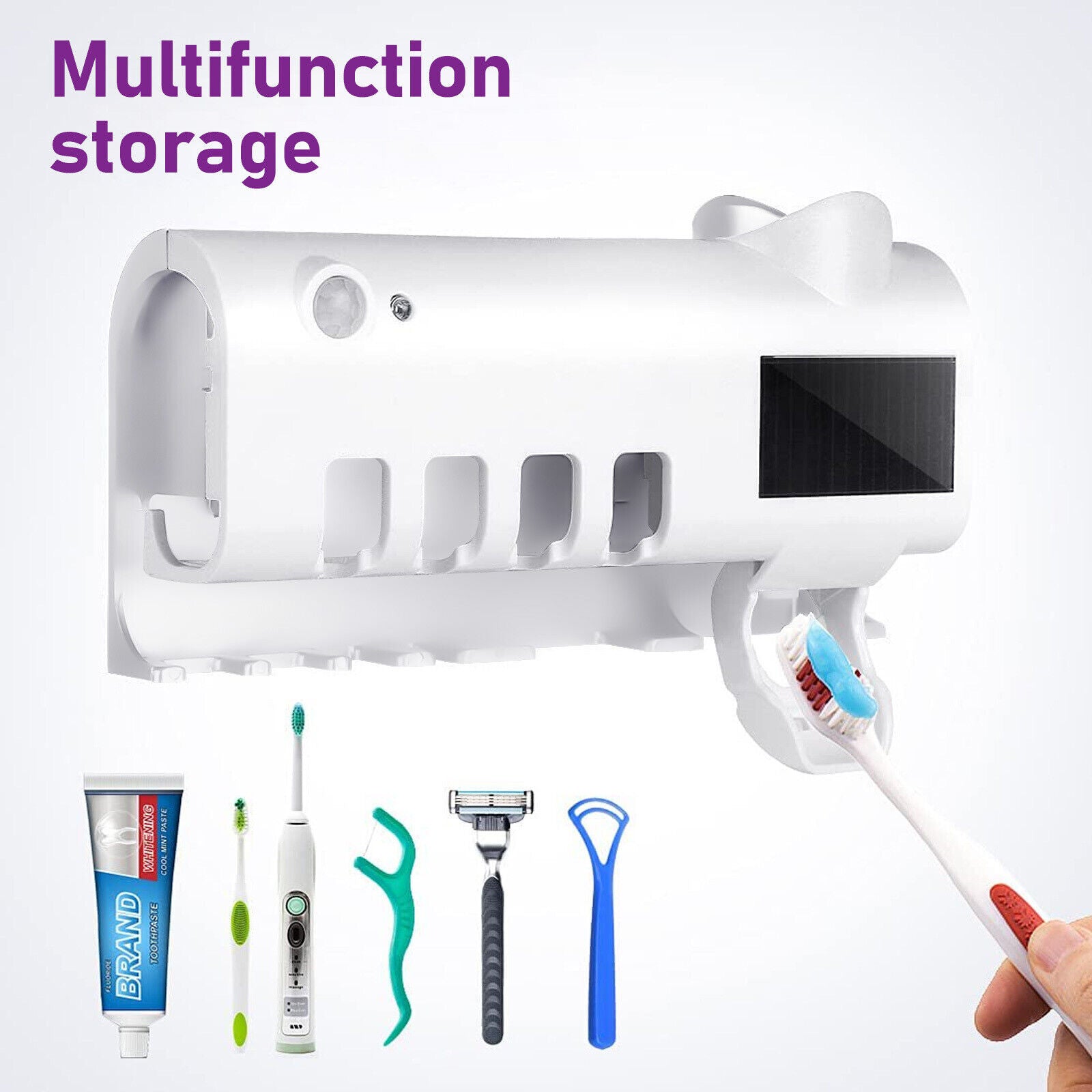 Kitcheniva UV Light Sterilizer Toothbrush Holder Toothpaste Dispenser