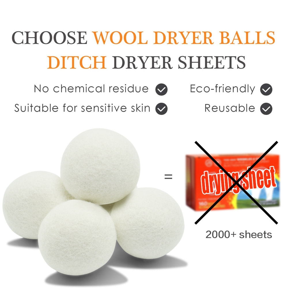 Kitcheniva Reusable Wool Dryer Balls Set of 7