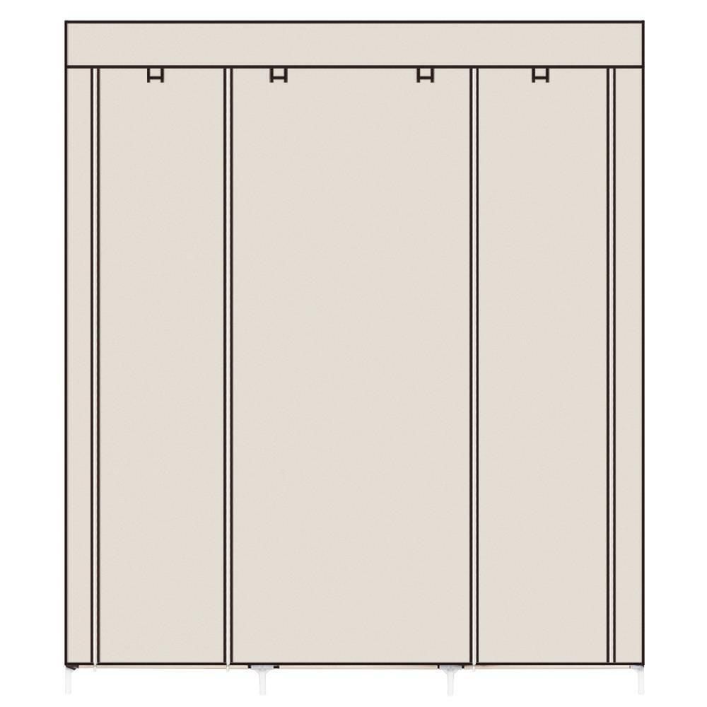 Kitcheniva Closet Wardrobe Clothes Rack Storage, Beige